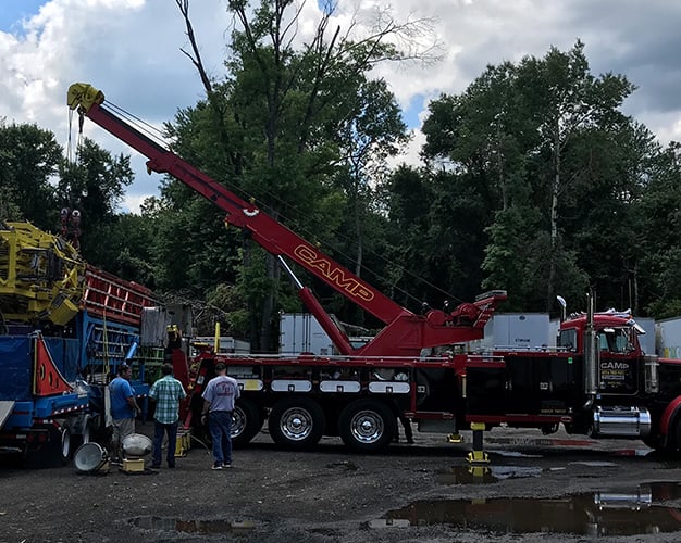 Camp Auto wrecker on a recovery job